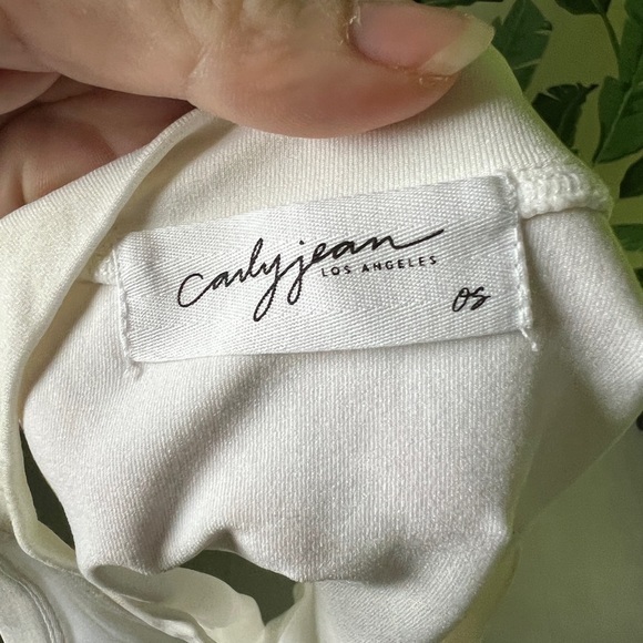 Carly Jean Los Angeles White Stretch High Neck Crop Tank Top Size OS - Picture 7 of 7